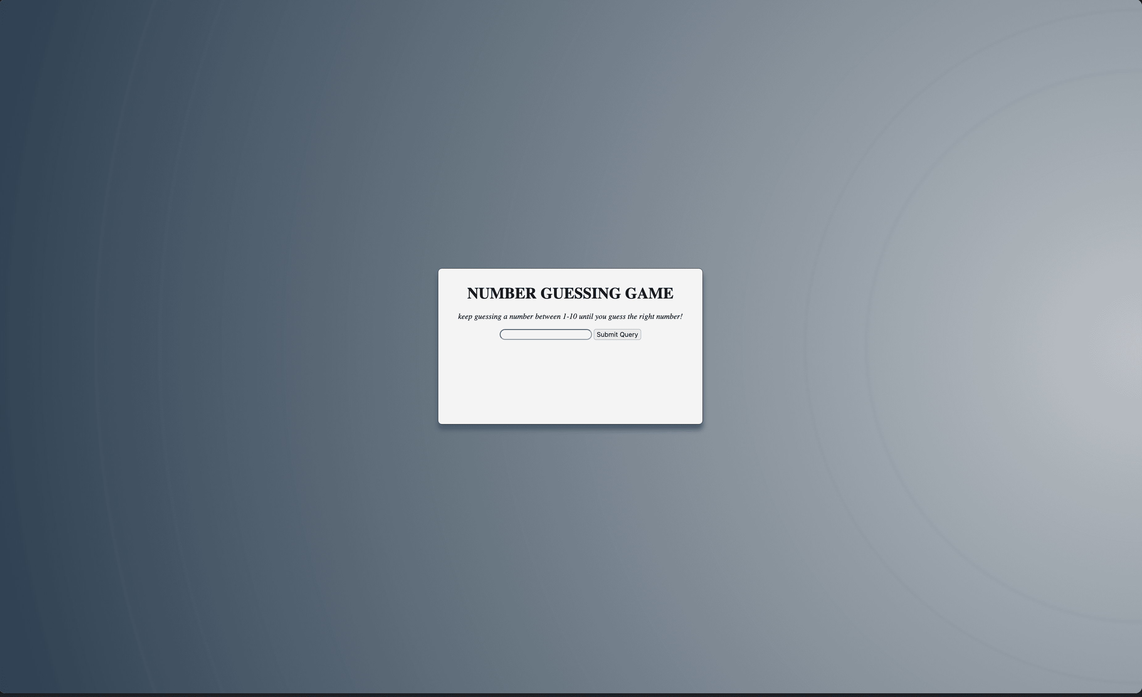 Number Guessing Game